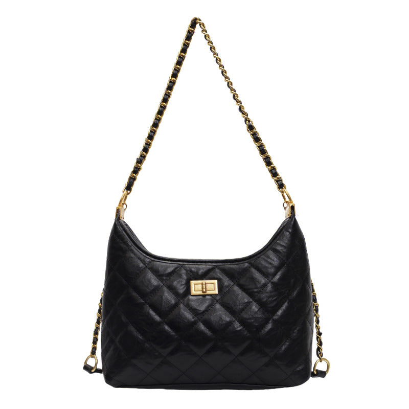 Classy texture chain bag for women retro quilted small fragrant style shoulder bag work clothingeasiest for matchfashion armpit bag