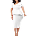 D333 cross-border fashion  summer sexy slant neck high waist plus size african pencil skirt foreign trade dress