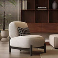 Cream style solid wood sofa chair normcore cashmere lazy lounge chair japanese style small apartment casual sofa seat