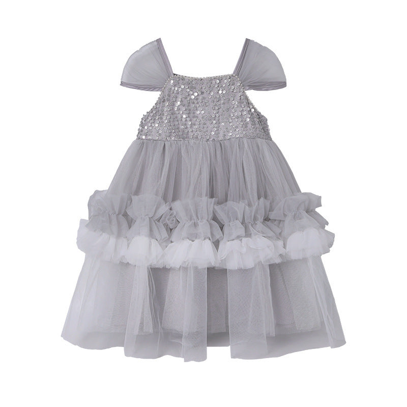 summer girls' dress: sweet sequin princess dress with cute mesh tutu - clearance sale on limited sizes!