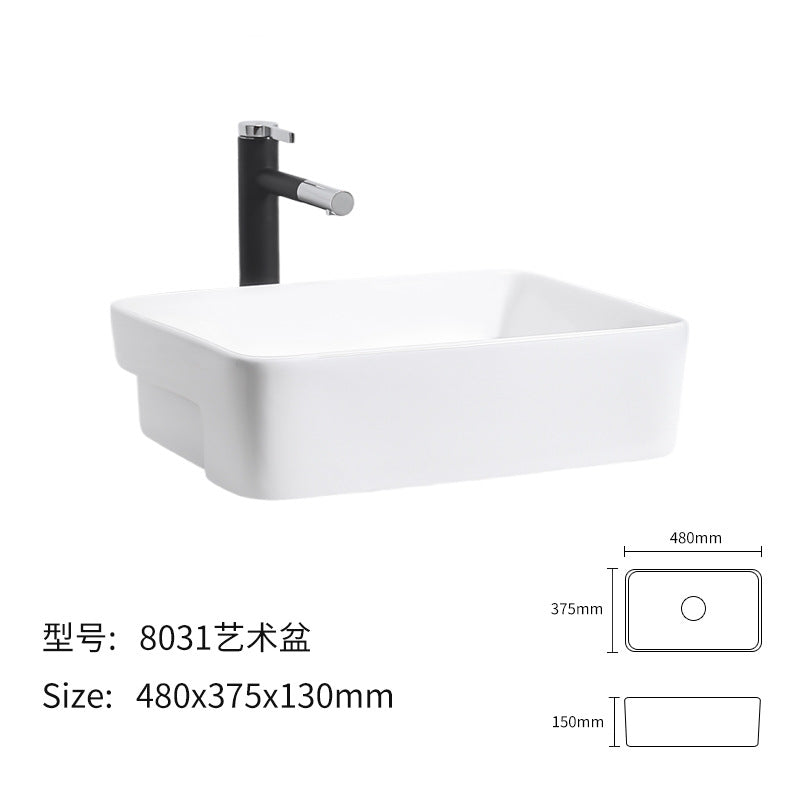 陶瓷艺术台上盆酒店公寓简约洗手盆洗手间浴室柜洗漱台小户型单盆