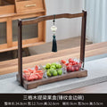 [three grids] lifting plate + gold-rimmed glass bowl