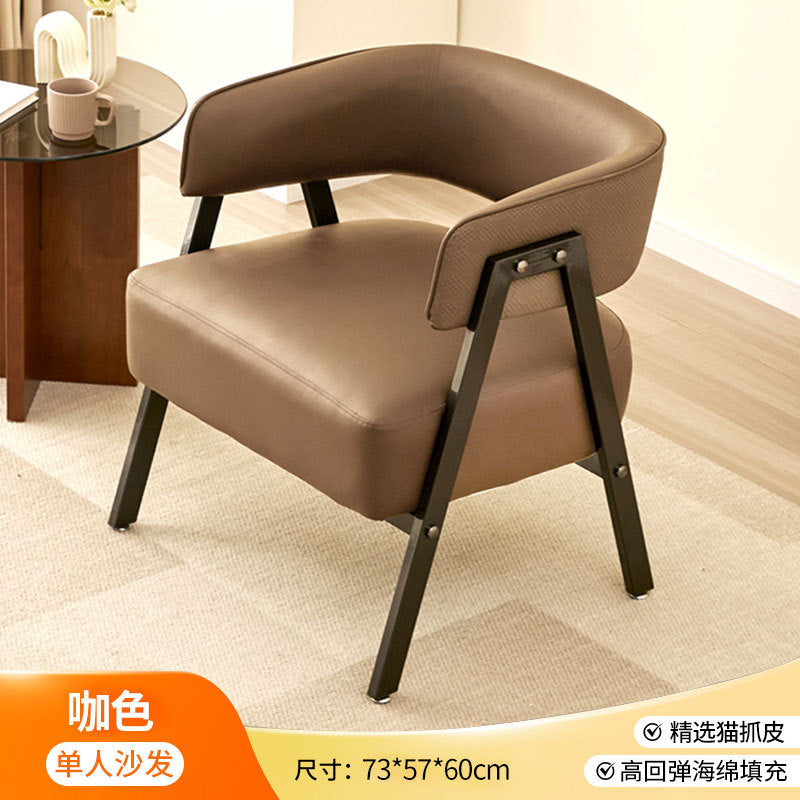 European style accessible luxurycasual negotiation chair hotel reception lounge balcony living room single cat scratching leather casual sofa chair