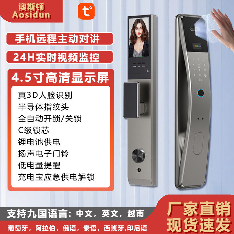 smart lock fully automatic fingerprint lock visual graffiti intercom password lock door electronic lock manufacturer spot