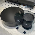 Black rock slab italian minimalist coffee table - modern simple living room home use, small to large round tea table, high-end designer style