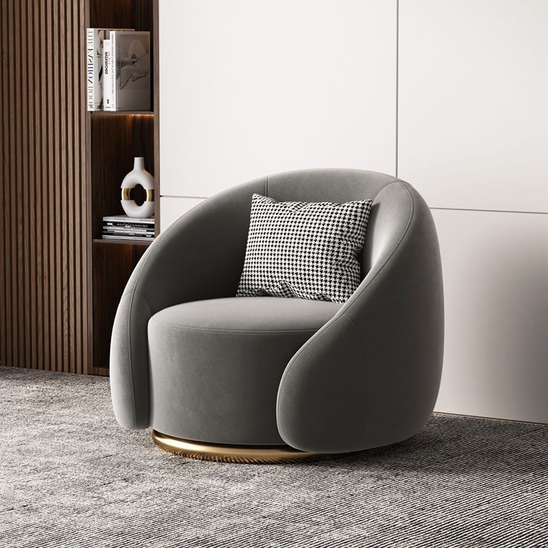 Accessible luxury curved rotate sofa chair cream style lazy sofa living room balcony casual chair single fabric chair b&b
