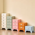 Japanese retro abs complete three-drawer chest bedroom bedside table sofa side cabinet ins style storage pull handle drawer