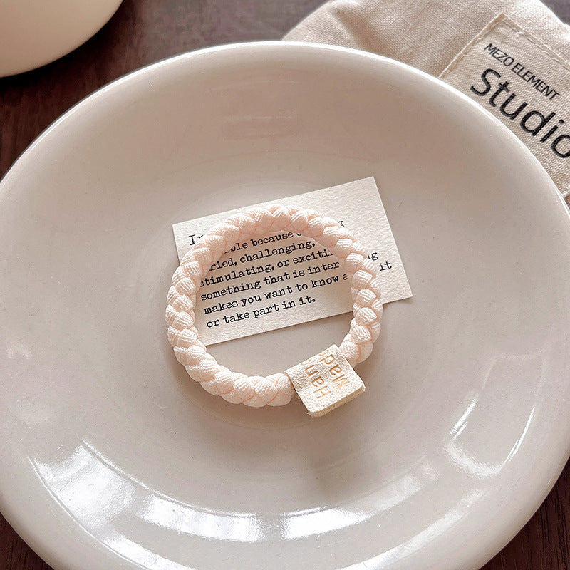 K-stylecasualletter high elastic headband women's bun head rubber band hair tie milk coffee color bold hair rope headwear