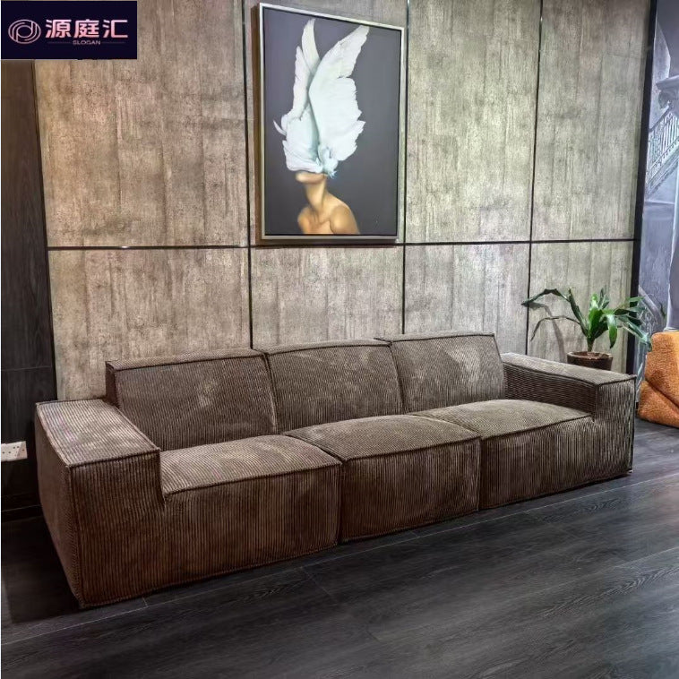 Compression sofa vacuum compression module sofa corduroy fabric tofu block sofa straight sofa