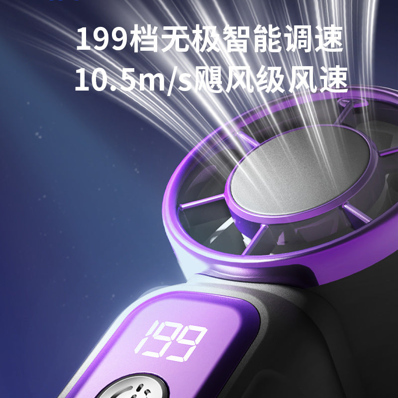 2026 cross-border df97 handheld small fan usb handheld hanging neck three-purpose charging turbine violent mini fan