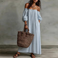 cross-border european and american women's clothing: summer dresses for women - fashionable, casual, loose-fit striped vacation dresses