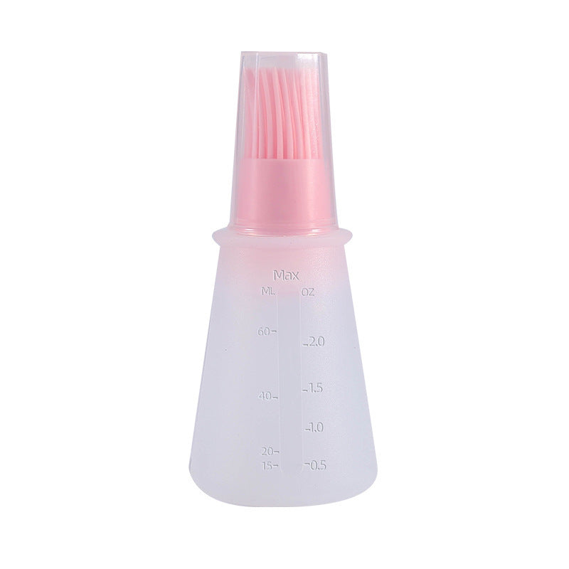 【exclusive for automatic distribution】silicone oil bottle brush kitchen gadget outdoor bbq seasoning brush with scale and lid