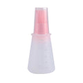 Factory direct silicone oil brush - kitchen gadget, outdoor bbq basting brush with measuring scale and lid