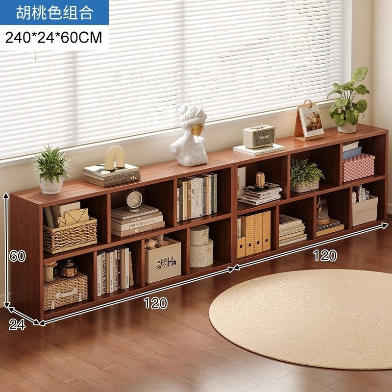 Bookshelf storage rack simple floor-standing wall-mounted storage cabinet rental house multi-layer living room for home bedroom small bookcase