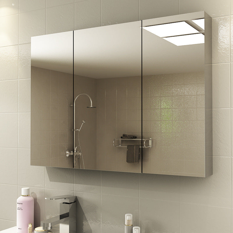 Stainless Steel Bathroom Mirror Cabinet Wall-mounted Toilet Mirror Box Toilet Bathroom Mirror with Shelf Dressing Storage