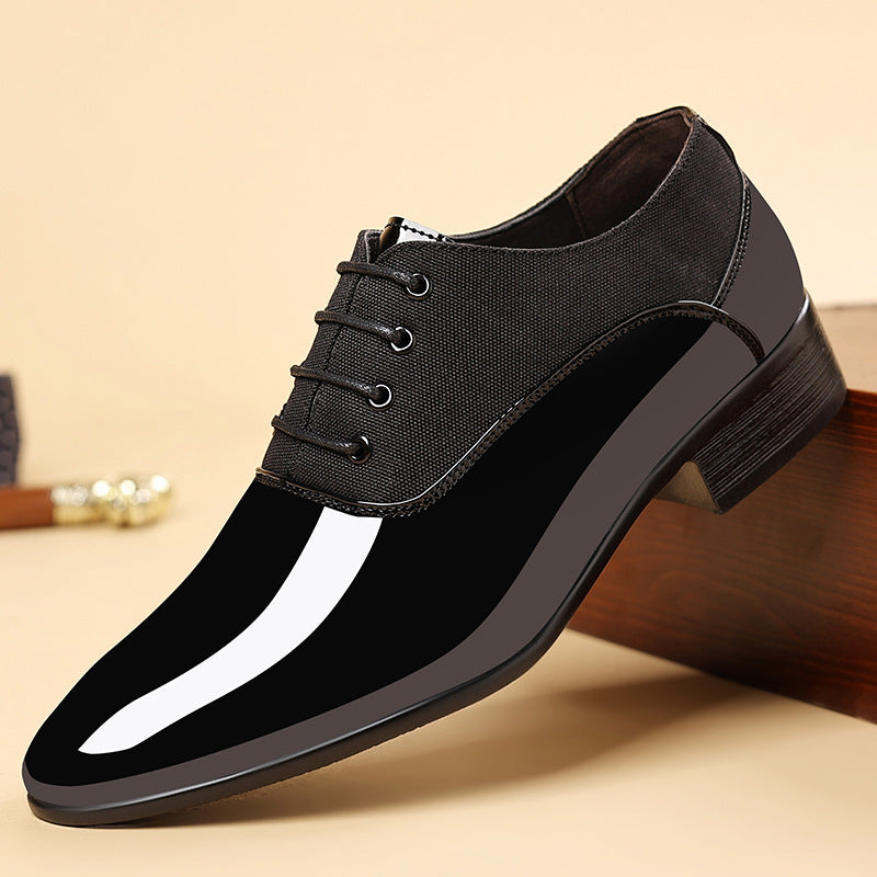 2024 men's new low-top business formal shoes, british style, plus size trendy shoes, fashionable glossy soft sole leather shoes for men