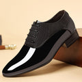 2024 men's new low-top business formal shoes, british style, plus size trendy shoes, fashionable glossy soft sole leather shoes for men