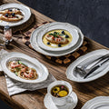 Ins embossed ceramic dinnerware set - vintage style dinner plates, western dinner plates, vegetable plates, royal style french cuisine dessert plates