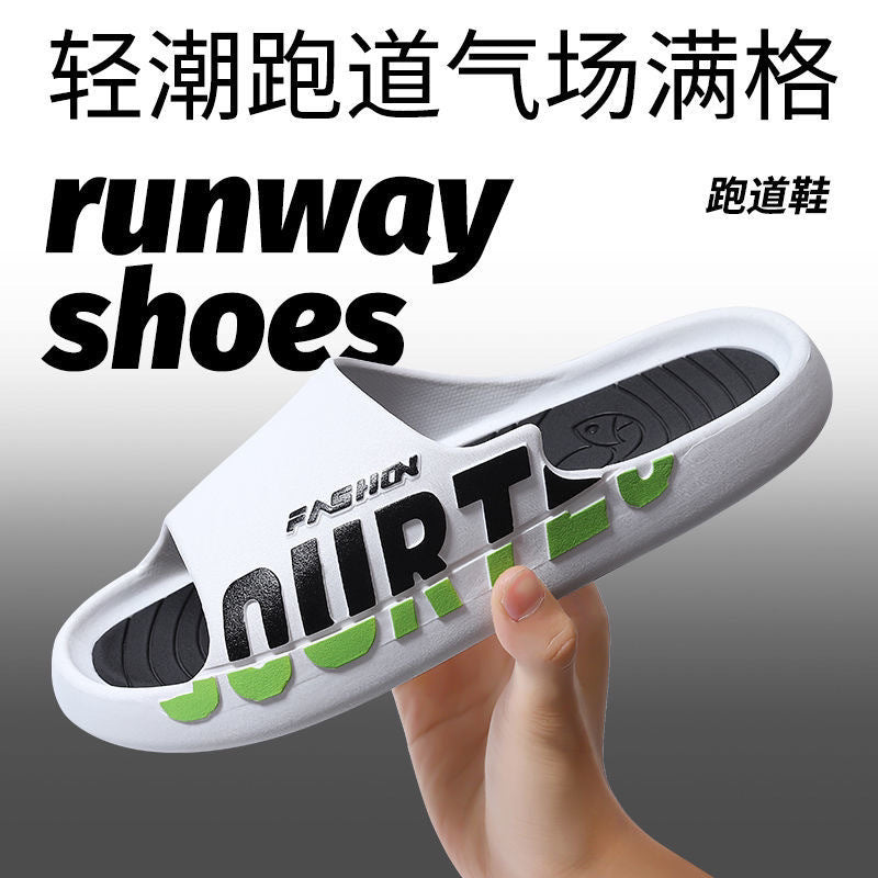 Men's summer slippers - trendy thick-soled indoor/outdoor slides - comfortable & stylish