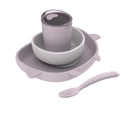 Silicone tableware kids set: baby bowl, food supplement bowl, suction cup learning chopsticks, spoon, plate - food grade, cute & fun for feeding