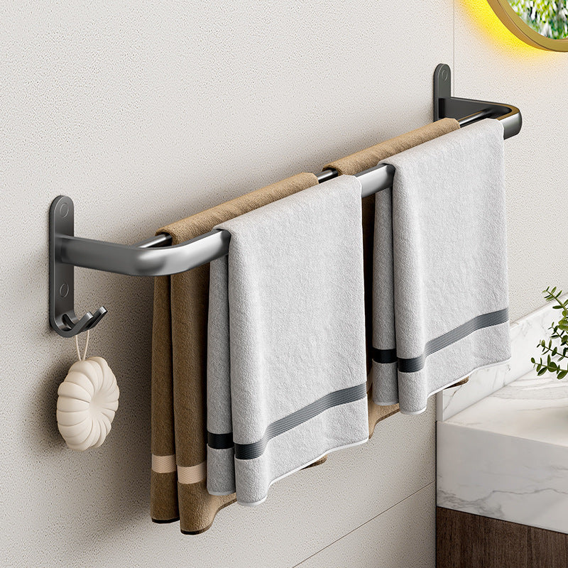 No punching towel rack, bathroom space aluminum bath towel hanging rod, bathroom hanger, storage rack, single and double bar towel bar.