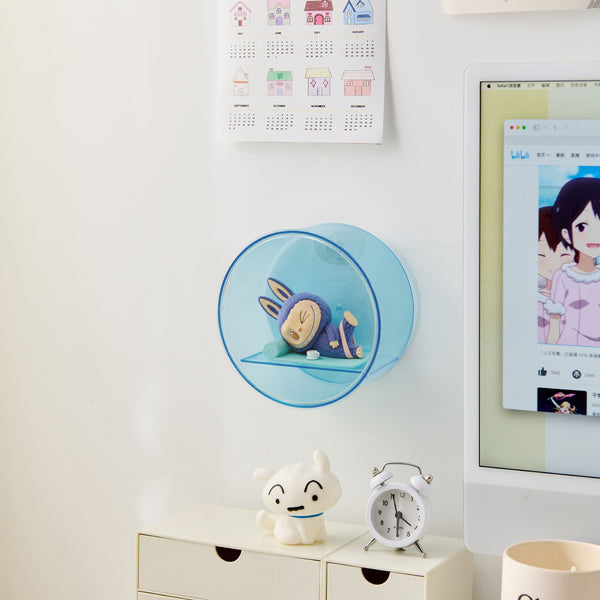Wall-mounted circular display cabinet blind box plastic POP MART figure storage shelf dustproof and high transparency figure blind box