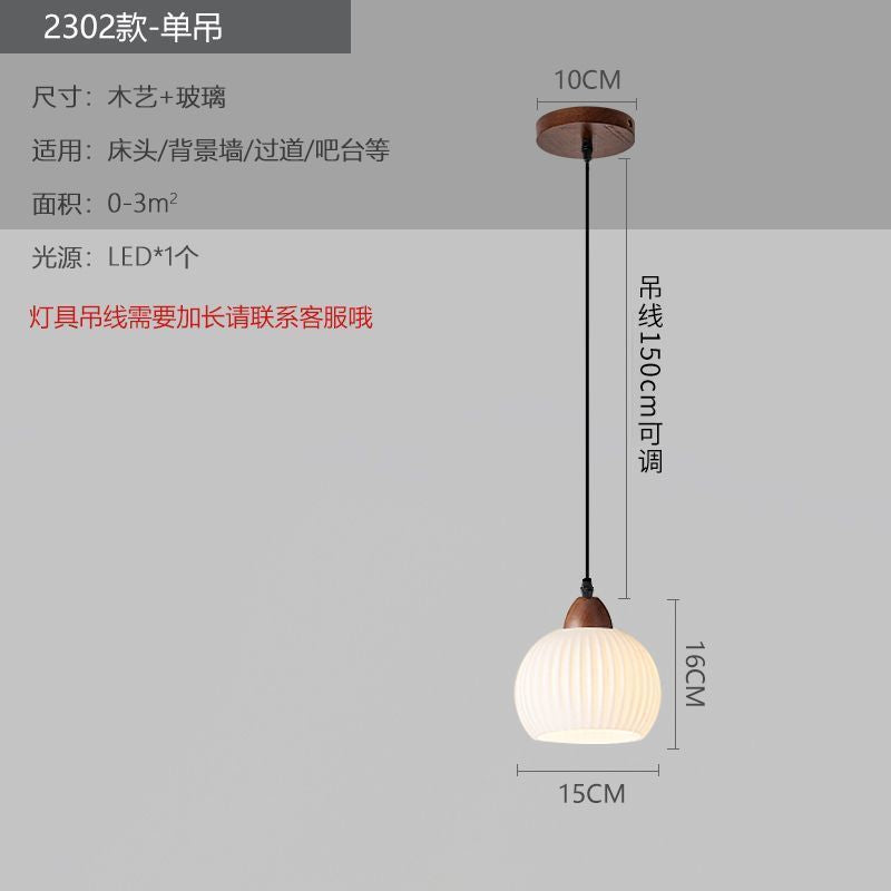 Medieval style lamps bedroom bedside small chandelier bedside table retro restaurant aisle new chinoiserie single head long hanging lamp