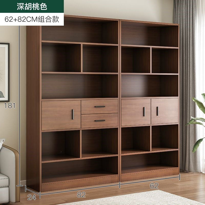 Bookcase floor-standing locker for home living room display cabinet wall-mounted storage locker bedroom with door dust-proof bookshelf