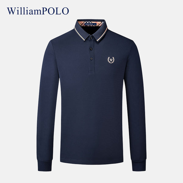 Emperor Paul Polo Shirt Men's Autumn and Winter Cotton Long Sleeve T-Shirt Men's Lapel Dad's Daily Casual Men's Top Batch