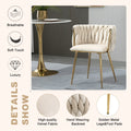 Oem modern velvet dining chairs hand woven accent chairs