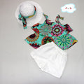 Girls' chiffon set - new  summer collection - kids' floral cami top and shorts two-piece outfit - direct from the manufacturer