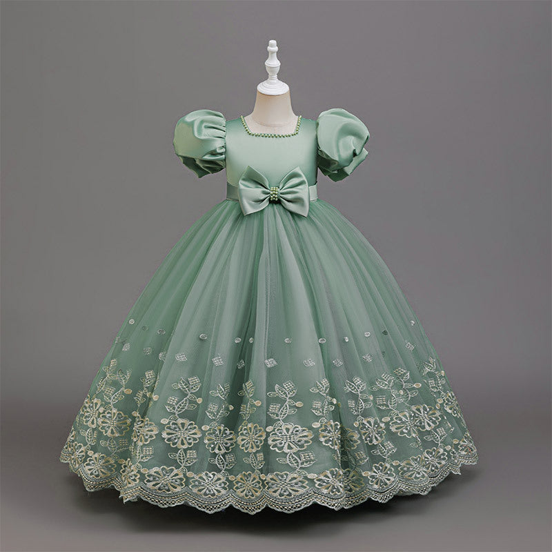 export girls' dress - lace & mesh panel, mid-to-large size, ready-to-ship, dropshipping available