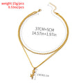 European and american cross-border statement jewelry fashion rose flower pendant high-end beaded chain women's double layer necklace jewelry wholesale
