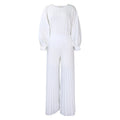 C8531 european and american style cross-border summer loose plus size casual shirt top and wide leg pants two-piece set - wholesale outfit