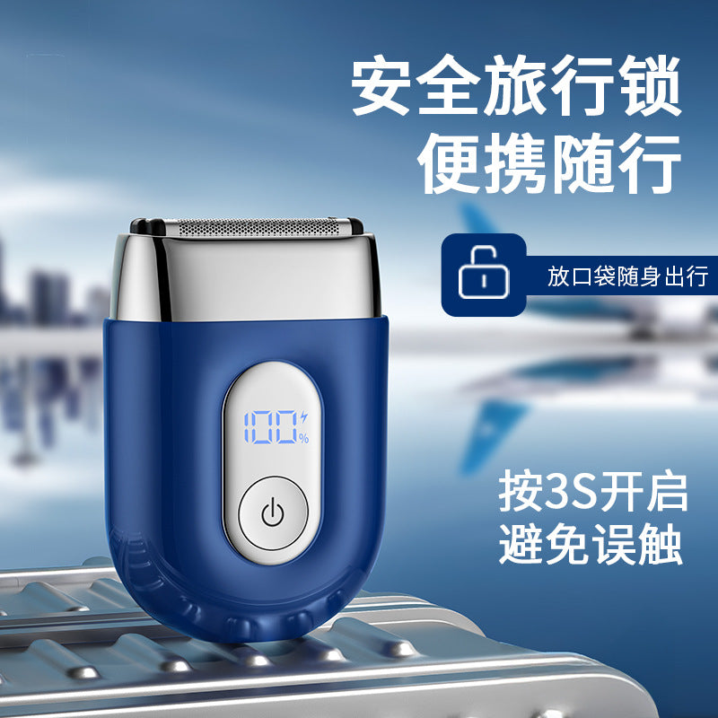 men alloy shaver reciprocating magnetic three-blade fast charging razor full body washable led display