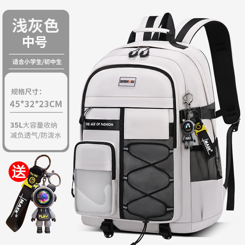 2026 new elementary and middle school boys' lightweight backpack - ergonomic, spine-supporting design for students - high school girls' large capacity, ultra-lightweight backpack