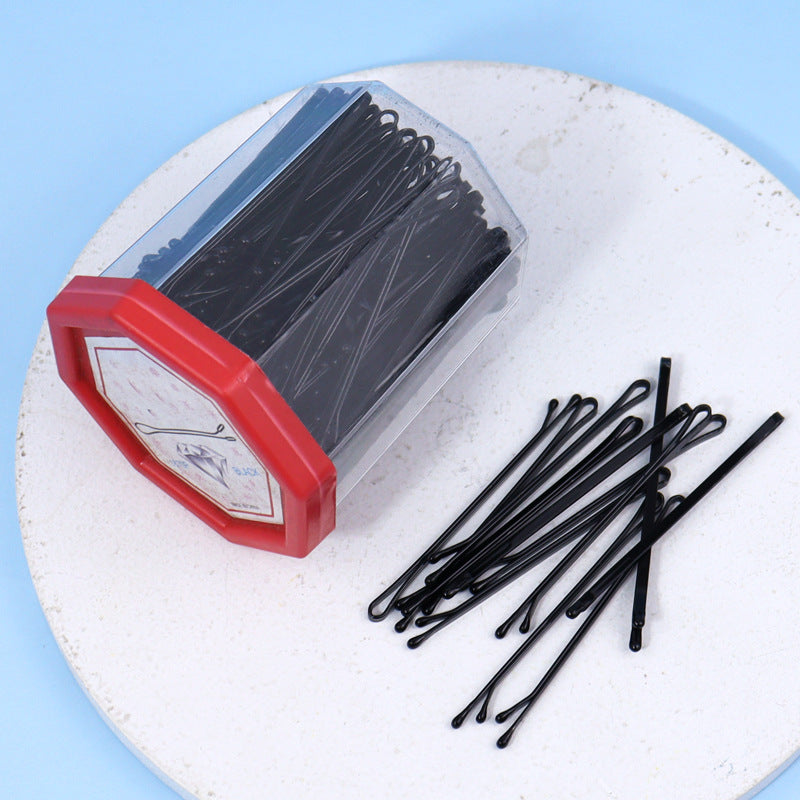 Cross-border simple boxed one-word metal clip plate hairpin back head broken hair fixed clip edge clip manufacturer customization