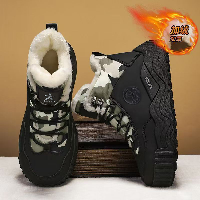 Northeastern snow boots for men winterfleece-linedthickenedheattech two-cotton shoes for men minus 40 degrees cold-proof boots waterproof outdoor