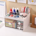 Multifunctional home cosmetics organizer - drawer style storage box, large capacity desktop organizer for student dorms and stationery