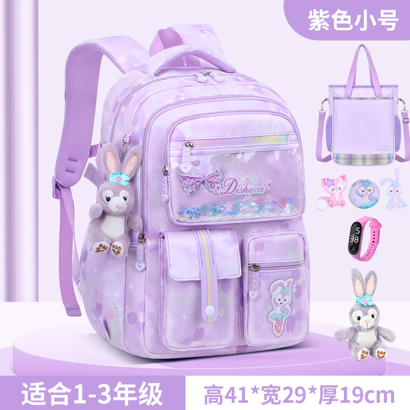 Girls' school backpack - new 2026 model for grades 1-6 - lightweight, ergonomic, and spine-protecting backpack for elementary school students