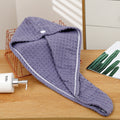 New arrival pineapple grids dry hair cap, thickened and absorbent, good women's headscarf towel, coral velvet shower cap