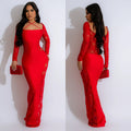 C6865 cross-border   fashion women's solid color sexy patchwork backless maxi dress