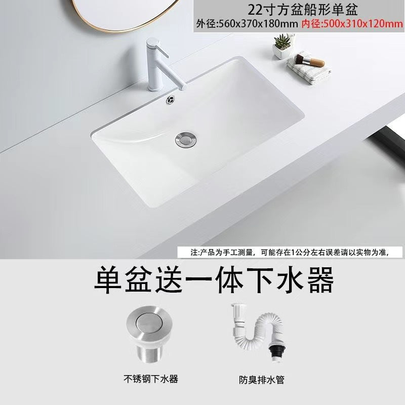 Hotel style ceramic undercounter wash basin small size square round balcony wash basin bathroom basin single basin