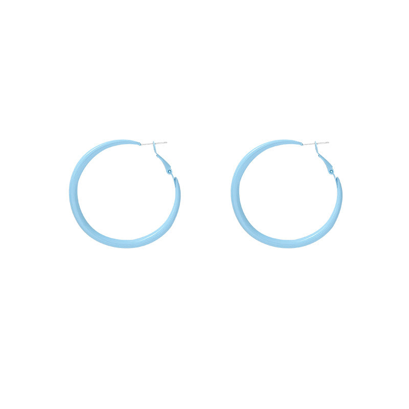 Macaron color drip glaze plain hoop earrings for women accessible luxuryelegant face small earrings classy sense hoop exaggerated earrings
