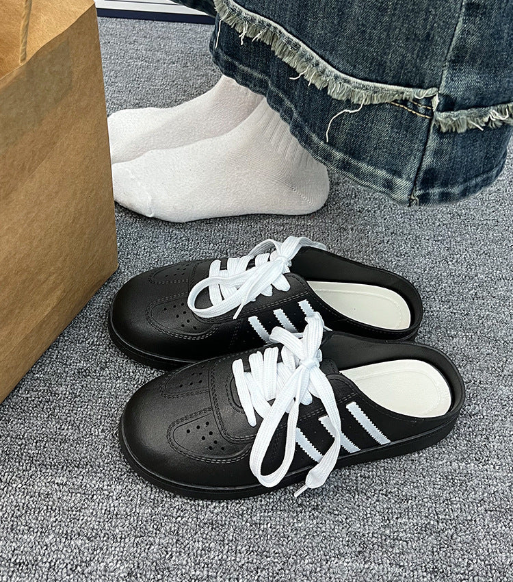 2025 spring/summer new collection: closed-toe loafers - stylish, minimalist, slip-on, korean-style flat rope-tie half shoes