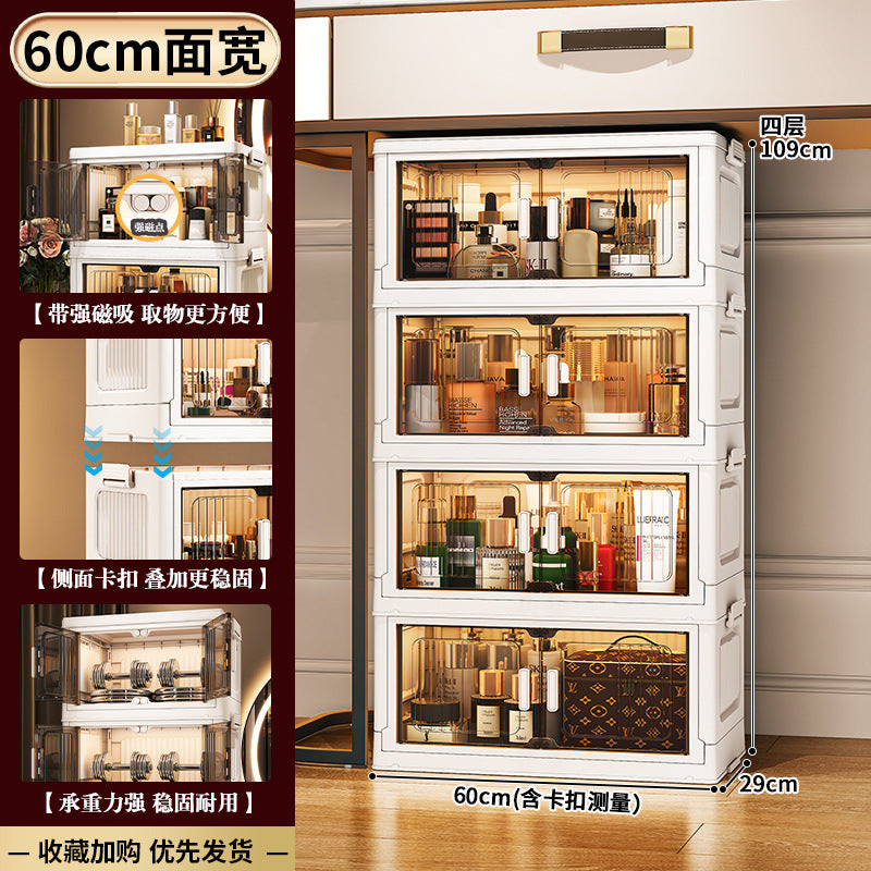 33-75 Plastic cosmetics cabinet storage storage box, folding transparent storage cabinet finishing multi-layer, starting from one piece for approval
