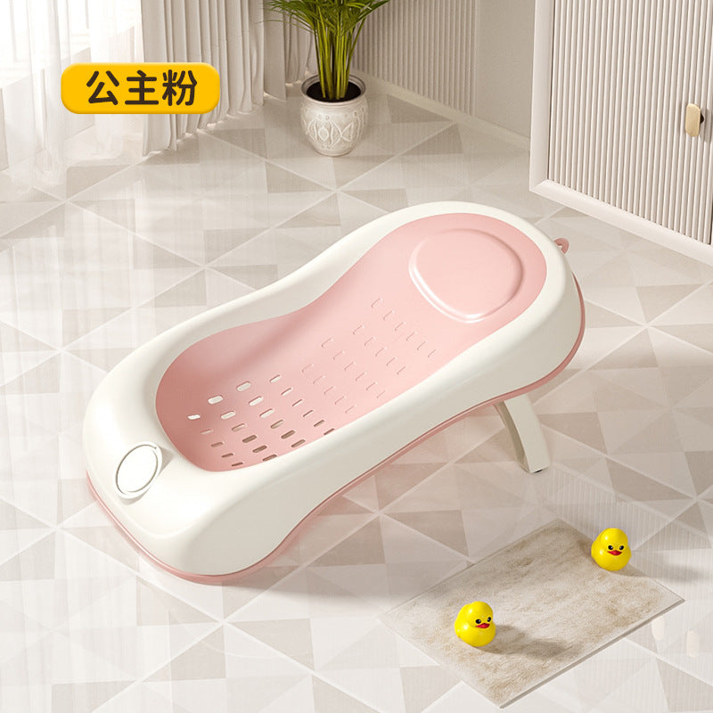 Baby temperature-sensitive foldable bathtub - infant & child bath tub - newborn & toddler home use - sit & lie down bath tub