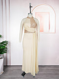 European and american plus-size women's long dress - african-inspired, fashionable, elegant, sexy, halter neck, high-end, floor-length, cinched waist evening gown