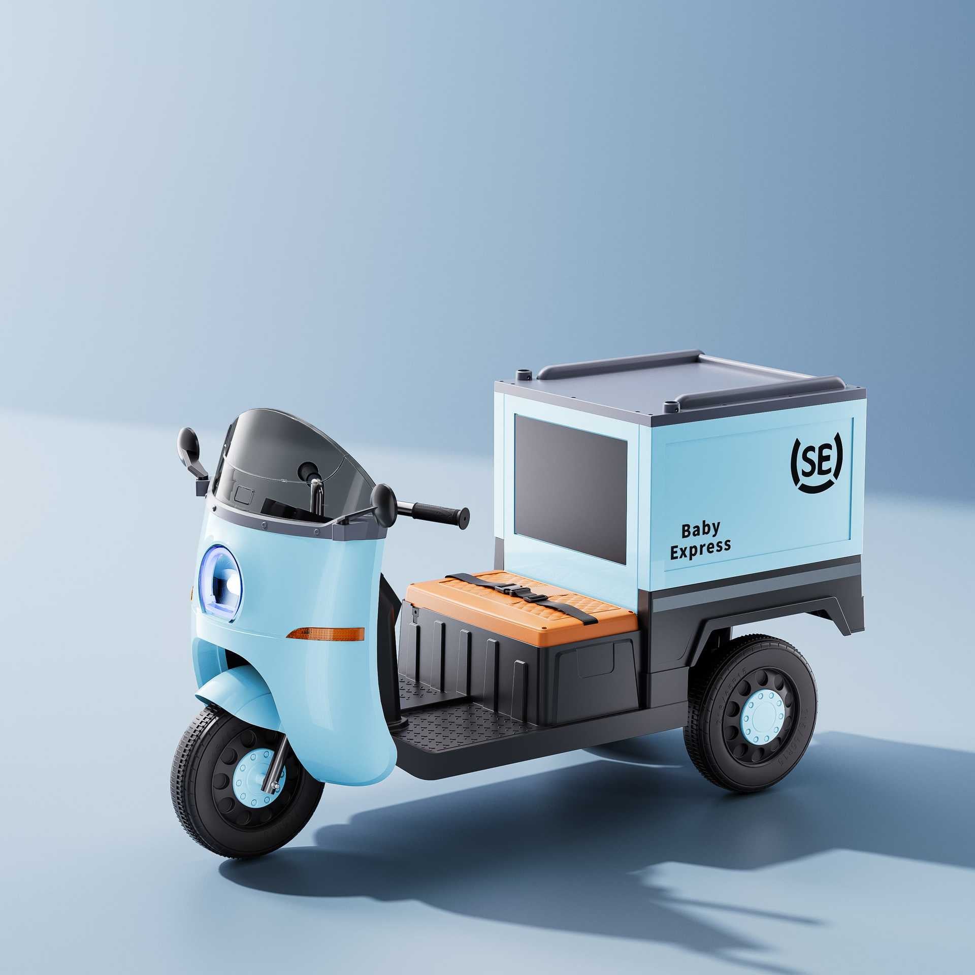 New children's electric car simulation courier car four-wheel drive chargeable children's stroller toy electric car