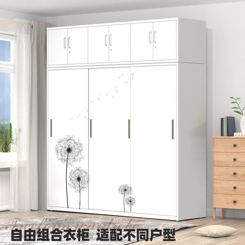 Household metal wardrobe  popular bedroom iron wardrobe simple balcony storage cabinet formaldehyde-free children's wardrobe